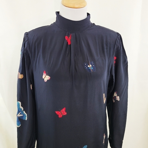 Vintage Hanae Mori black butterfly dress size 10 - Picture 5 of 12
